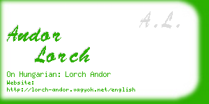andor lorch business card